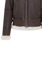 Dark Brown Sheep Leather Hood Flying Bomber Jacket, Image 7 of 8