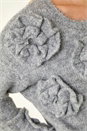 Grey Chunky Floral Knit Jumper, Image 5 of 5