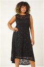 Black Curve Sequin Lace Sweetheart Neck Dress, Image 2 of 5