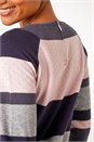 Midnight Blue Colour Block Ribbed Jumper, Image 5 of 5