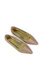Gold XY LONDON Gold 'Karen' Pointed Toe Wedding Shoes Low Heel Bridal Heels, Image 3 of 5