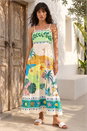 Ivory Beach Print Strappy Midi Dress, Image 1 of 4
