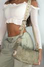 Beige Shoulder Bag With Buckle Strap And Zips, Image 2 of 4