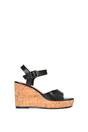 Black 'Seraphina' Cork Platform Wedge Heel Sandals With Ankle Strap, Image 1 of 6
