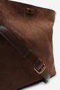 Brown 'Fern' Suede Shoulder Bag with Turn Lock, Image 4 of 5
