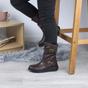 Brown AJVANI Brown Low Wedge Heel Comfort Calf Biker Boots, Image 5 of 6