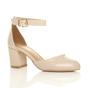 Natural AJVANI Natural Mid Block Heel Ankle Strap 2 Part Heels, Image 1 of 6