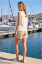 Ivory  V-Neck Button Detail Vest, Image 3 of 4