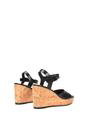 Black 'Seraphina' Cork Platform Wedge Heel Sandals With Ankle Strap, Image 4 of 6