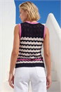Navy  Sequin Wave Detail Knit Top, Image 3 of 4