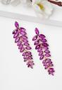 Purple AVANT-GARDE PARIS Purple Multicolored Cascading Leaf-Shaped Drop Earrings, Image 2 of 5