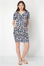 Blue Animal Print Slouch Dress , Image 2 of 5