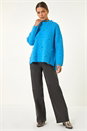 Blue Diamond Stitch Knit Jumper, Image 2 of 5