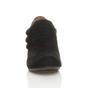 Black AJVANI Black Mid Cuban Heel Brogue Button Ankle Boots, Image 6 of 6