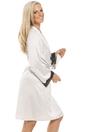 Cream Short Ivory Satin Black Floral Lace Wrap, Image 5 of 5