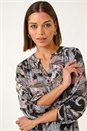 Light Pink Floral Print Pleated Shirt, Image 4 of 5