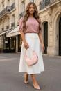 Pink Pink Crescent Shoulder Bag- Byona, Image 2 of 2