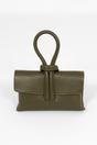 Khaki Sarta Khaki Italian Leather Wristlet Clutch Bag, Image 1 of 4