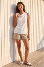 Ivory  Hardware Trim Drape Top, Image 2 of 4