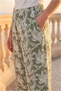 Khaki Classic Floral Print Cropped Trouser, Image 4 of 4