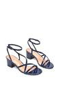 Navy 'Maria' Ankle Strap Low Block Heel Strappy Sandals, Image 5 of 5