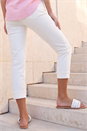 White Slim Leg Turn Up Stretch Jeans, Image 3 of 4