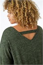 Khaki Curve Soft Knit Jersey Top, Image 5 of 5