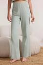 Mint Button Through Round Neck Short Sleeve Cotton Ribbed Pyjama Set, Image 3 of 3