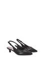 Black XY LONDON Black Slingback Kitten Heel Court Shoes With Pointed Toe, Image 3 of 6