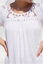 Ivory  Crochet Panel Stretch Top, Image 4 of 4