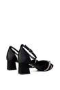 Black XY LONDON Black 'Sarah' Ankle Strap Pointed Toe Diamante Mid Block Heels, Image 5 of 5