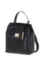 Black Ashwood Leather Black Croc Print Real Leather Backpack, Image 2 of 3