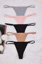 Multi WOVCOR Multi 5 Pack Plain Adjustable Strap Thong Briefs, Image 1 of 3