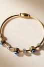 Gold Blue Evil Eye Brass Rose Gold Zircon Magnetic Bangle Bracelet, Image 1 of 1