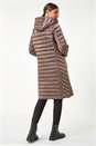 Mocha Longline Hooded Padded Coat, Image 3 of 7