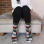 Grey 1 Pack Ladies Checkered Patterned Wool Blend Socks, Image 4 of 5