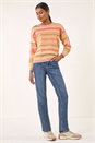 Beige Cable Stripe Knit Jumper , Image 2 of 5