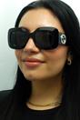 Black Gucci Black Square Black with Silver Grey GG1695S, Image 5 of 6