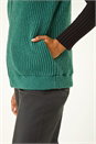 Green Reversible Hooded Knit Gilet, Image 5 of 8