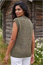 Khaki Speckled Knit Vest, Image 4 of 4