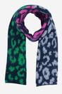 Navy Blue Block Leopard Print Winter Scarf, Image 1 of 4