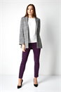 Plum Full Length Stretch Trousers, Image 2 of 3