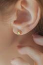 Gold Gold Plated Sterling Silver Floral Opal Studs, Image 2 of 3