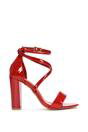 Red 'Briella' Strappy Sandals With High Block Heels, Image 2 of 6