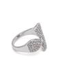 Silver Abstract Pavé Open Ring, Image 3 of 5