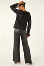 Black Lace Ruffle Front Top, Image 4 of 6
