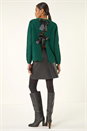 Forest  Bow Back Metallic Knit Jumper, Image 4 of 7
