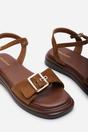 Brown Where's That From Brown Coastal Front Buckle Flatform Suede Sandal, Image 5 of 6