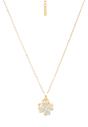 Gold Golden Clover Sparkle Floral Pendant., Image 3 of 5