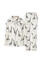 White Giraffe ButtonDown Long Pyjama Set, Image 2 of 5
